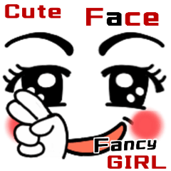 Cute Fancy GIRL first Face Sticker