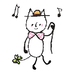 animation! Four Leaf Clover cat