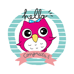 Multicolored owl stamp