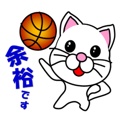 Basketball of a white cat