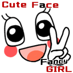Cute Fancy GIRL Face Sticker