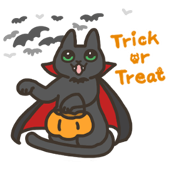 Cat Goma and Peanut on Halloween