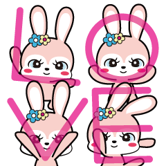 Rabbit retro animation Love version