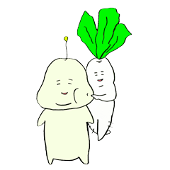Marshmallow -san and radish -kun