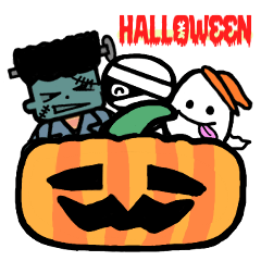 Message with halloween stickers