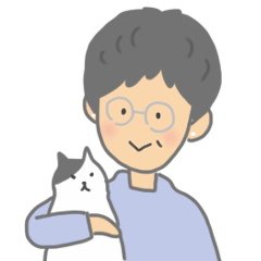 grandmother and cat sticker