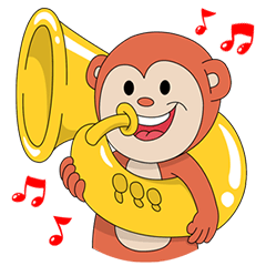 Monkey ; Playing Musical Instruments