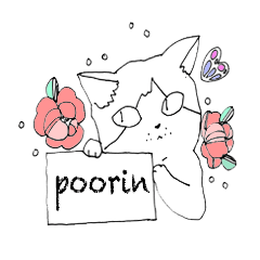 The cat name is Poorin.