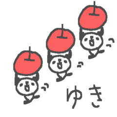 Yuki cute apple panda stickers!