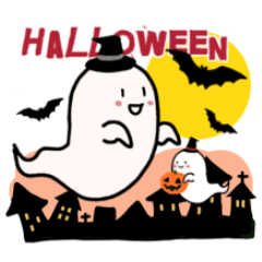 Halloween stickers of ghosts and mummies