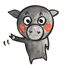 黒豚のチェルシー３、手描き風