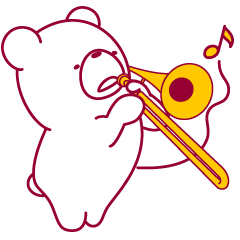 The bear."UGOKUMA" He plays a trombone.