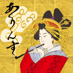 Interesting Ukiyo-e art moviing sticker