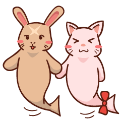 Sea rabbit with Sea cat in love