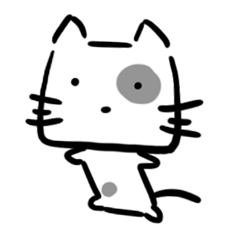 Cube face cat stickers