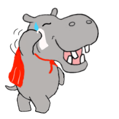 Superhero-Hippopotamus animation sticker