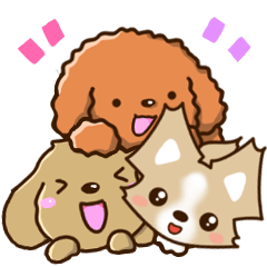Three dogs Sticker