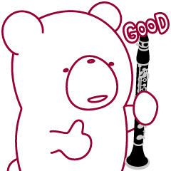 The bear."UGOKUMA" He plays a clarinet.