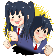 Mikado and Matsuri comics sticker