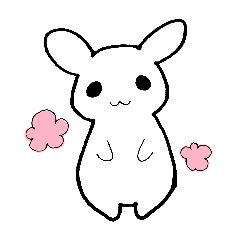 Usable sticker of usapi of the rabbit