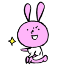 Cheerful otaku rabbit