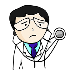 Cute doctor sticker in different emotion