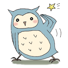 sky-blue Owl Stickers