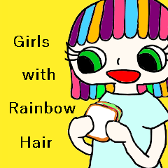 Girls with Rainbow Hair