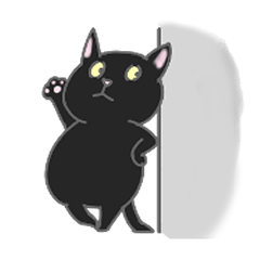 Lazy black cat stickers ver2.