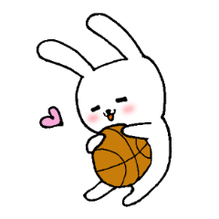The white rabbit which likes basketball