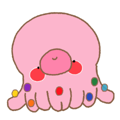 Happy Rainbow Octopus Sticker