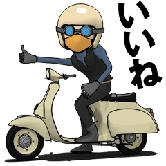 Rider ride a scooter animation