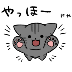Gray tabby cat sticker 2