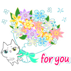 Celebration stamp of the white cat