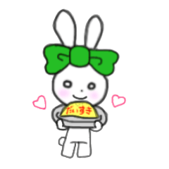 ribbon rabbit (green)
