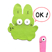 A green rabbit(G) and a pink erthworm(P)