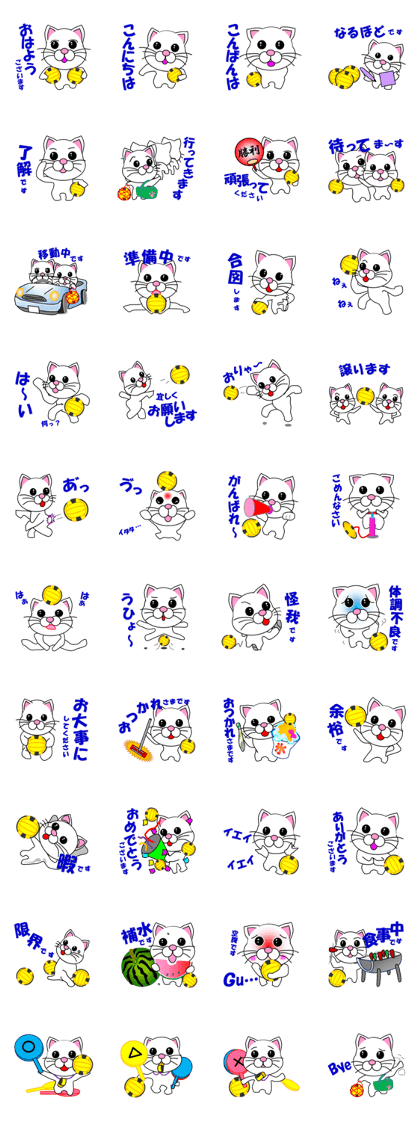 A white cat which plays dodgeball