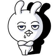 Sleepy white rabbit