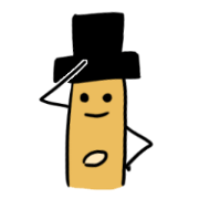French bread covered with a hat.