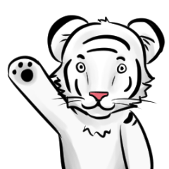 Smiling white tiger (Thai version)