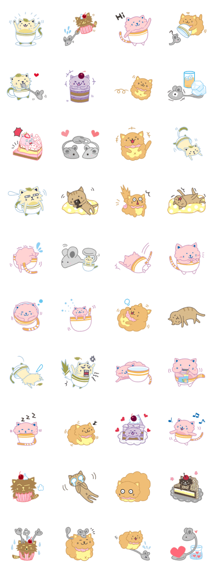Cup Cat & Cake Cat