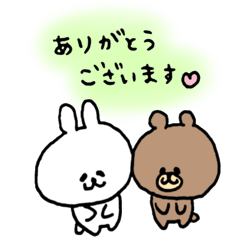 rabbit and bear heartwarming sticker2