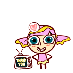 Animated Pink Candy 'Lucy' stickers