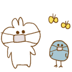 mochi-mochi rabbit and blue bird