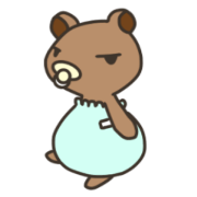 expressionless baby bear