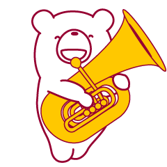 The bear "UGOKUMA" He plays a tuba.