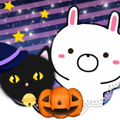 Usatugu2 halloween with black cat