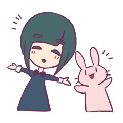 cute girl and cute rabbit3