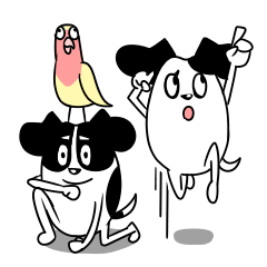 The dogs are Luta and Avuan,bird is Popo