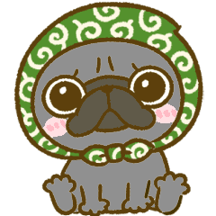 ほっかむり 黒パグちゃん Line スタンプ Line Store ほっかむり 黒パグちゃん Line スタンプ Line Store